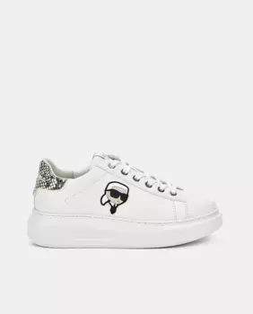 Женские низкие кожаные кроссовки Kapri в форме шлема Karl Lagerfeld, белый