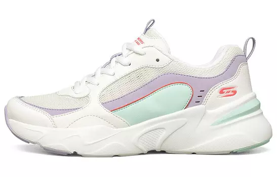 Женские низкие кроссовки BOBS BAMINA Chunky, белые/синие/фиолетовые/красные Skechers