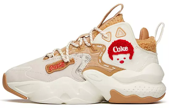 Женские низкие кроссовки Coca-cola X C37 Series Chunky, светло-коричневые/светло-белые/шоколадные Anta