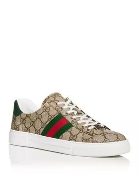 Женские низкие кроссовки на шнуровке Ace Gucci, цвет Brown