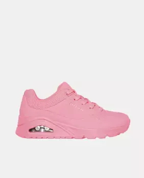 Женские низкие кроссовки Uno из синтетической кожи Skechers, розовый