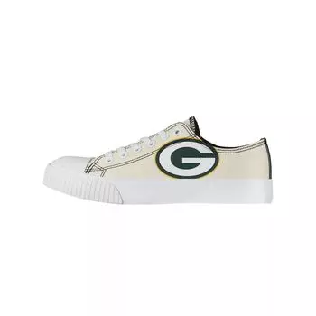Женские низкие парусиновые туфли FOCO кремового цвета Green Bay Packers