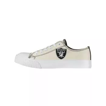 Женские низкие парусиновые туфли кремового цвета FOCO Las Vegas Raiders