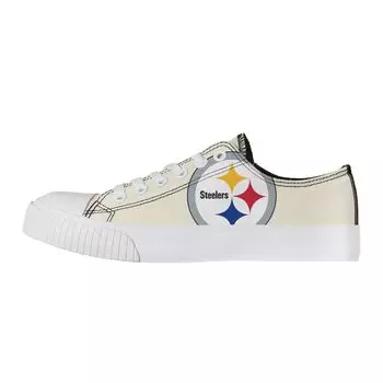 Женские низкие парусиновые туфли кремового цвета FOCO Pittsburgh Steelers