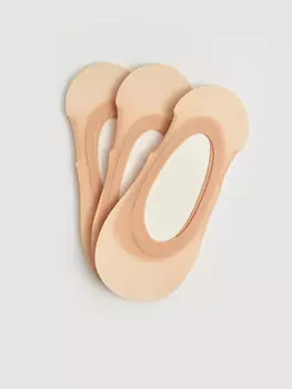 Женские носки-балерины на плоской подошве, 3 шт. LCW DREAM, бежевый