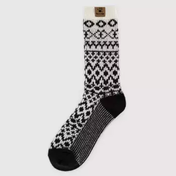 Женские носки Bearpaw Fair Isle Pucker Textured Crew Bear Paw, цвет Black