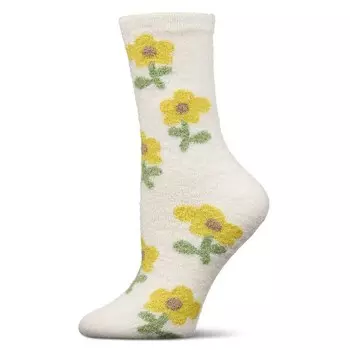 Женские носки для экипажа с цветочным алоэ MeMoi, цвет Ivory