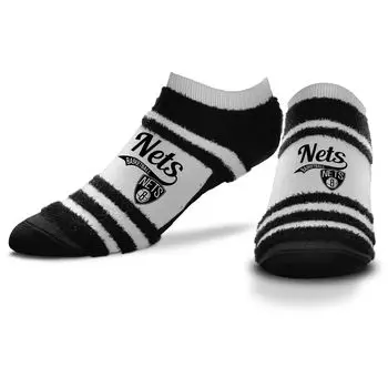 Женские носки для босых ног Brooklyn Nets в блочную полоску с нечеткой лодыжкой