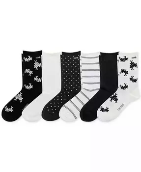 Женские носки для брюк с весенним цветочным принтом, 6 пар Lauren Ralph Lauren, мультиколор