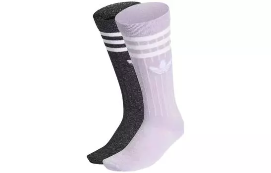 Женские носки до колена Adidas Originals, 2 Pack (Black+Purple)