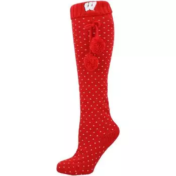 Женские носки до колена ZooZatz Red Wisconsin Badgers