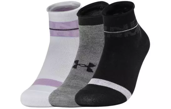 Женские носки до щиколотки, 3 пары Under Armour, 3 Pack (Black+Gray+White)