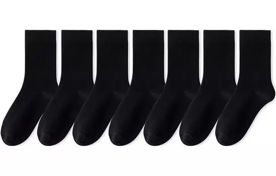 Женские носки до середины икры Caramella, Семь пар (черные*7)