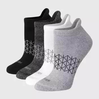 Женские носки Hanes Absolute Active Heel Tab No Show, 4 пары, цвет White/Gray/Black