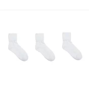 Женские носки из органического хлопка с отворотом (упаковка из 3 шт.) Jefferies Socks, белый