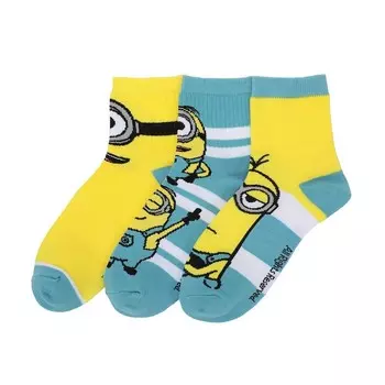 Женские носки Minions Quarter Crew, 3 пары Licensed Character, мультиколор