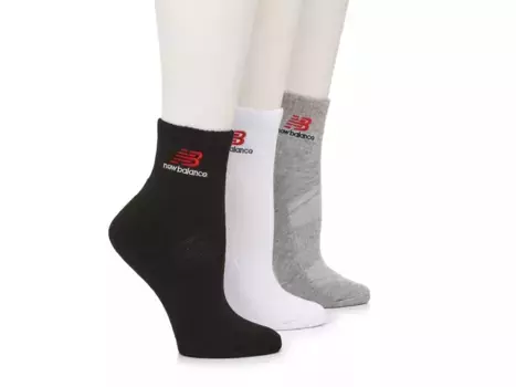 Женские носки New Balance Cushion High Ankle Socks – 3 шт., белые/серые/черные