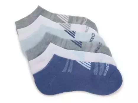 Женские носки-невидимки - 6 пар Skechers, Blue/Grey