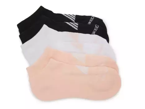 Женские носки-невидимки - 6 пар Skechers, White/Black/Peach