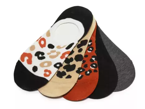Женские носки No-Show - набор 5 шт. Steve Madden, Multicolor Animal Print