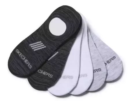 Женские носки No Show - набор 6 пар Skechers, Dark Grey/White/Light Grey