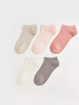 Женские носки-пинетки на плоской подошве, 5 шт. LCW DREAM, светло-коричневый меланж