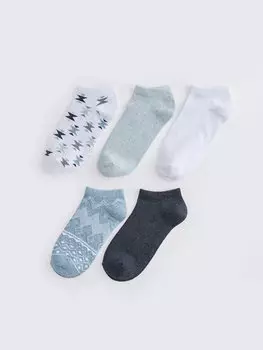 Женские носки-пинетки с рисунком, 5 пар носков LCW DREAM, оптический белый