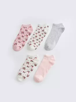 Женские носки-пинетки с рисунком, 5 пар носков LCW DREAM, светло-розовый