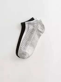 Женские носки-пинетки с самодельным узором, 3 пары носков LCW DREAM, серый меланж