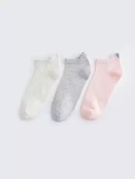 Женские носки-пинетки с вышивкой, 3 пары носков LCW DREAM