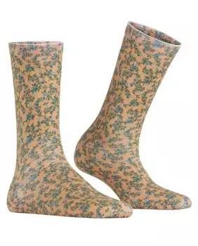 Женские носки с цветами Burlington, цвет Camel