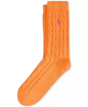 Женские носки с косичной вязкой Polo Ralph Lauren, оранжевый