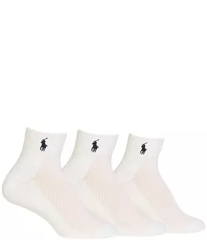 Женские носки с сетчатым верхом и мягкой подкладкой Polo Ralph Lauren, 3 пары, белый