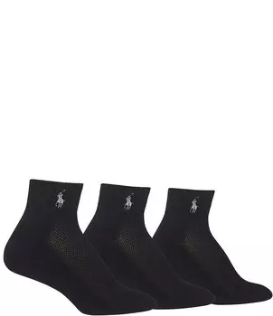 Женские носки с сетчатым верхом и мягкой подкладкой Polo Ralph Lauren, 3 пары, черный
