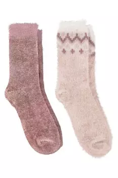 Женские носки тапочки в стиле фейр айл и шенилл, 2 упаковки Totes, розовый