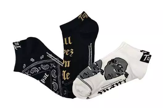 Женские носки Tupac Black Bandana Crew, 3 пары, разноцветные Perri’s Socks