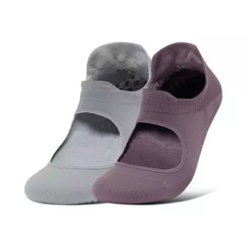 Женские носки Under Armour, цвет 2 double packs (purple + gray)