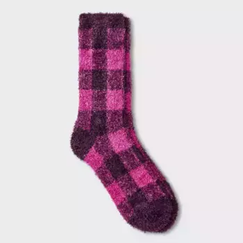 Женские носки в клетку Buffalo Cozy Crew Socks - Auden, цвет Berry