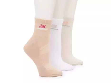 Женские носки высокие – набор 3 шт. New Balance, Ivory/Beige/White