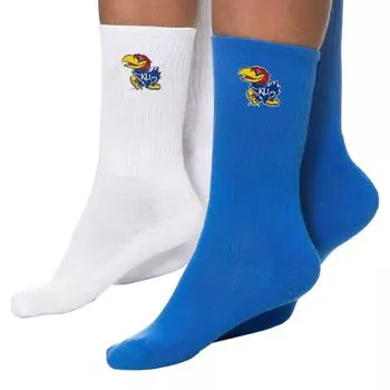 Женские носки ZooZatz Royal/White Kansas Jayhawks, две пары четвертьдлинных носков