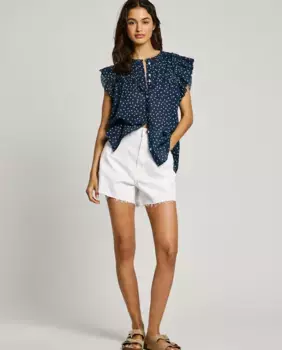 Женские облегающие джинсовые шорты с пятью карманами Pepe Jeans, белый