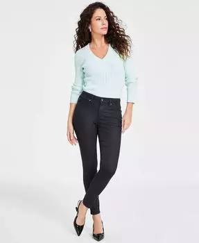 Женские облегающие джинсы средней посадки с покрытием I.N.C. International Concepts, черный