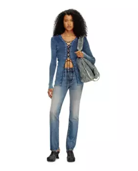 Женские облегающие прямые джинсы Diesel, тёмно-синий