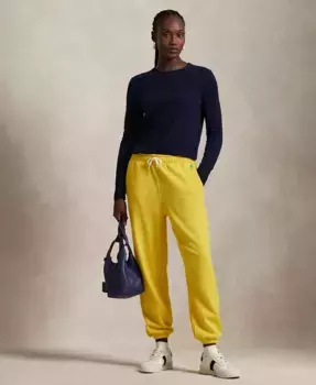 Женские облегченные флисовые спортивные брюки Polo Ralph Lauren, желтый