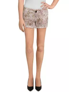 Женские обрезанные шорты с узором пейсли с низкой посадкой Black Orchid, цвет Purple Multi