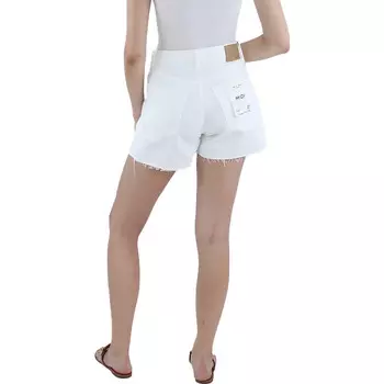 Женские обрезанные шорты с высокой посадкой и необработанным краем Rag & Bone, цвет Optic White