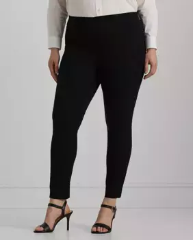 Женские обтягивающие брюки средней посадки Lauren Ralph Lauren Woman, черный