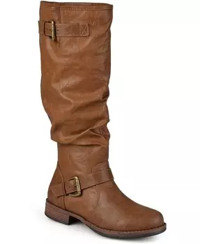 Женские очень широкие ботинки Stormy до икры Journee Collection, тан/бежевый