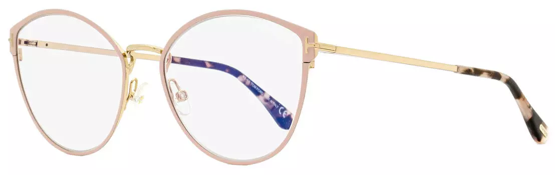 Женские очки Tom Ford Blue Block Eyeglasses TF5573B 072 Pink/Gold 55 мм