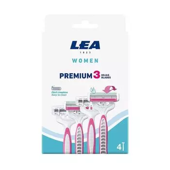 Женские одноразовые бритвы премиум-класса с тремя лезвиями для женщин (4 шт.) Lea